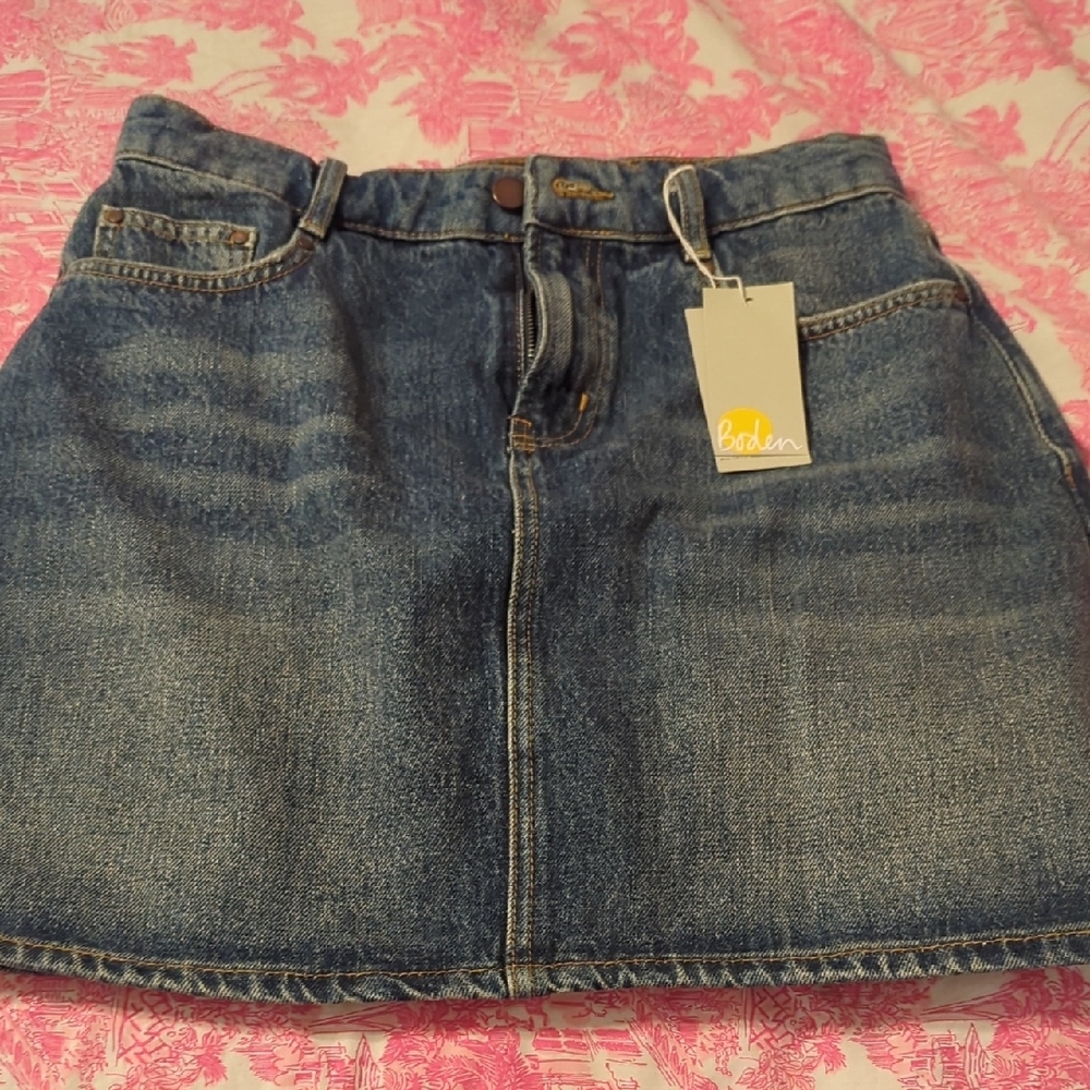 Boden Blue Denim Skirt